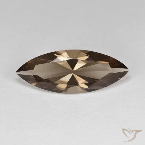 Quarzo fumé a taglio marquise concavo da 3,1 ct, 18,1 x 7,1 mm dal Brasile, Photo A