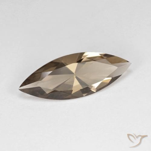 2.57 ct Brown Smoky Quartz Stone, Natural Smoky Quartz in Marquise Concave Cut Shape for Sale