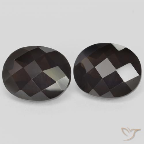 5.47 ct Oval Checkerboard Smoky Quartz, 10.1 x 8.1 mm From Brazil, Photo A