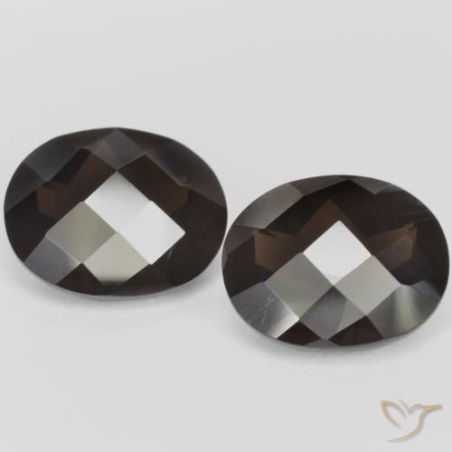 4.84 ct Oval Checkerboard Smoky Quartz, 10.1 x 8.1 mm From Brazil, Photo A