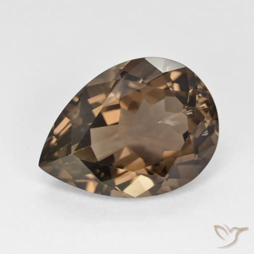 6.54 ct Brown Smoky Quartz Stone, Natural Smoky Quartz in Pear Facet Shape for Sale