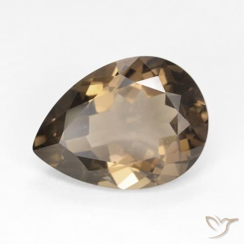 6.31 ct Brown Smoky Quartz Stone, Natural Smoky Quartz in Pear Facet Shape for Sale