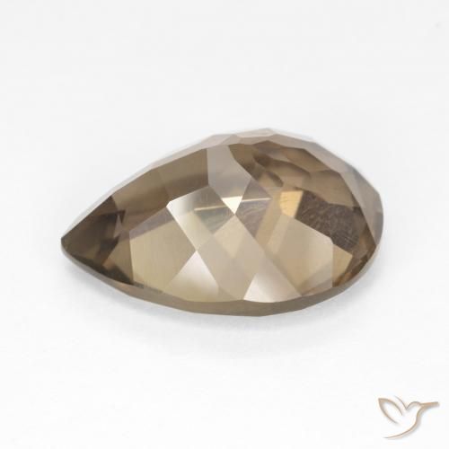 Smoky Quartz Gemstone in 15.1 x 11 mm Size for Sale, Smoky Quartz Stone in Medium Light-Brown Color