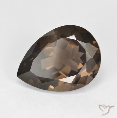 6.35 ct Brown Smoky Quartz Stone, Natural Smoky Quartz in Pear Facet Shape for Sale