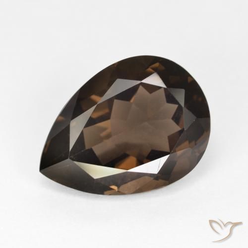 6.58 ct Brown Smoky Quartz Stone, Natural Smoky Quartz in Pear Facet Shape for Sale