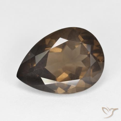 6.45 ct Brown Smoky Quartz Stone, Natural Smoky Quartz in Pear Facet Shape for Sale