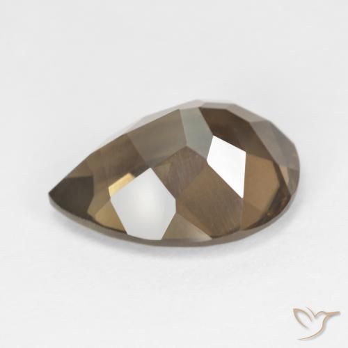 Smoky Quartz Gemstone in 15.2 x 11.1 mm Size for Sale, Smoky Quartz Stone in Medium Dark-Brown Color