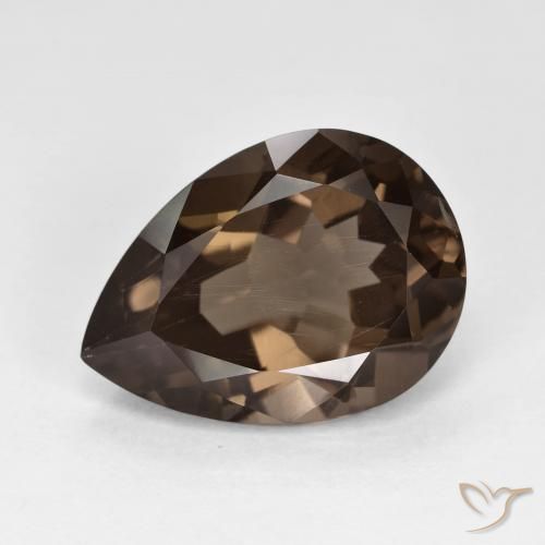 6.21ct Natural Gingerbread Brown Smoky Quartz, Pear Shape, VVS