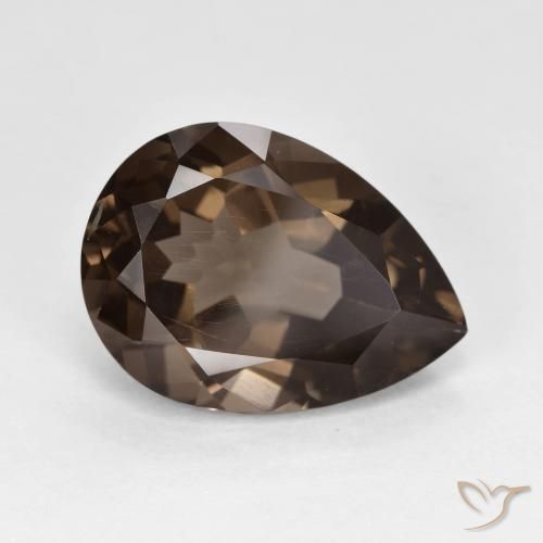 6.21 ct Brown Smoky Quartz Stone, Natural Smoky Quartz in Pear Facet Shape for Sale