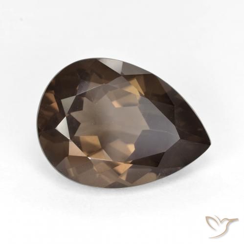 6.12ct Natural Warm Brown Smoky Quartz, Pear Shape, VVS-VS