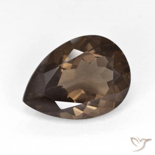 6.12 ct Brown Smoky Quartz Stone, Natural Smoky Quartz in Pear Facet Shape for Sale