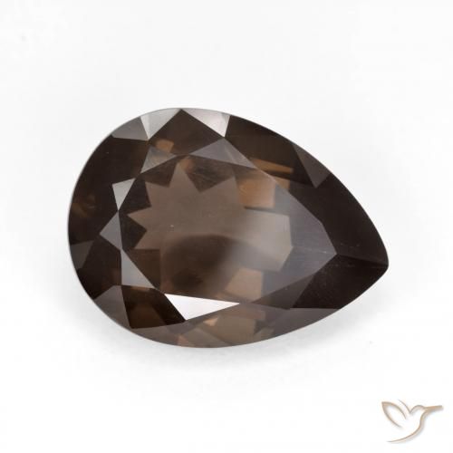 6.40 ct Brown Smoky Quartz Stone, Natural Smoky Quartz in Pear Facet Shape for Sale