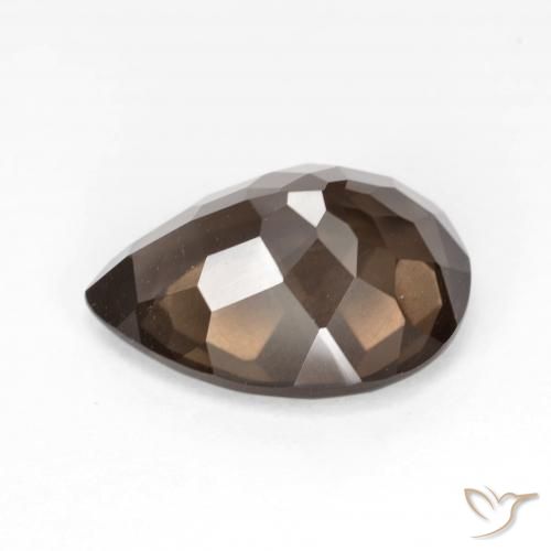Smoky Quartz Gemstone in 15.1 x 11.1 mm Size for Sale, Smoky Quartz Stone in Medium Dark-Brown Color