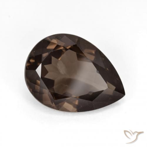 6.34 ct Brown Smoky Quartz Stone, Natural Smoky Quartz in Pear Facet Shape for Sale