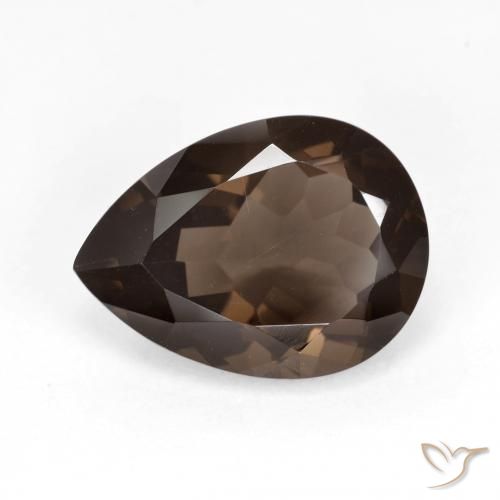 6.01ct Natural Dark Brown Smoky Quartz, Pear Shape, VVS