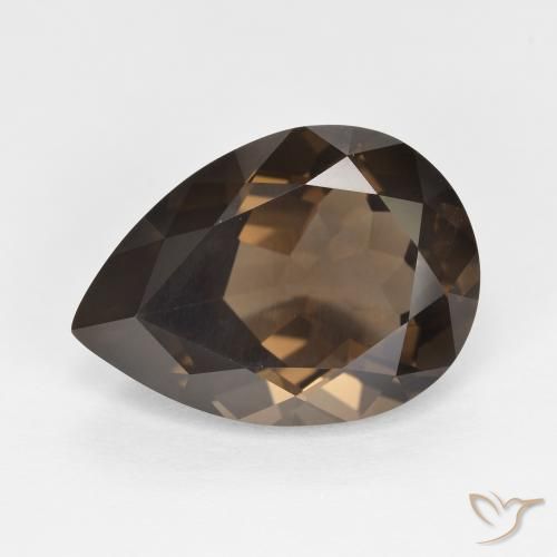 5.68ct Natural Umber Brown Smoky Quartz, Pear Shape, VVS