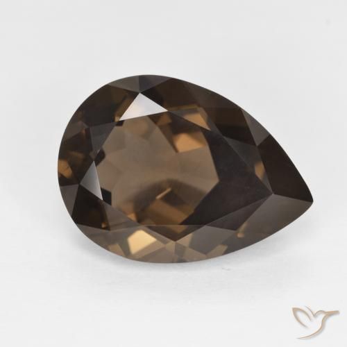 5.68 ct Brown Smoky Quartz Stone, Natural Smoky Quartz in Pear Facet Shape for Sale