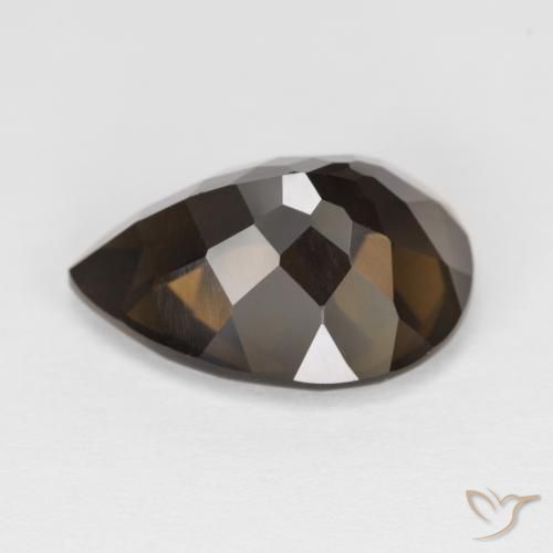 Smoky Quartz Gemstone in 15.1 x 11 mm Size for Sale, Smoky Quartz Stone in Dark Brown Color