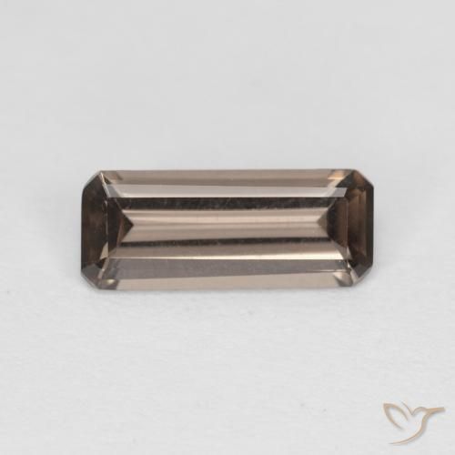 10,1 x 4,1mm octagonschliff brauner Rauchquarz aus Brasilien, Gewicht 0,92 ct, 1 Stück Rauchquarz - Farbe: Hickory Braun, natürlicher Edelstein in VVS Reinheit, Mohs-Härte von 7 Geeignet für den täglichen Gebrauch im Schmuck, Photo A