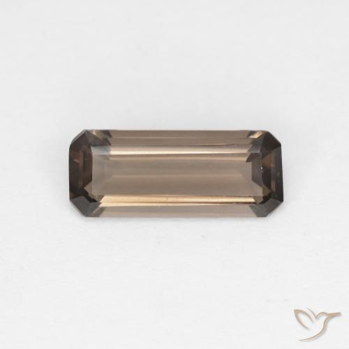 0.82 ct Brown Smoky Quartz Gemstone, Smoky Quartz Gem in Octagon Step Cut Shape for Sale.