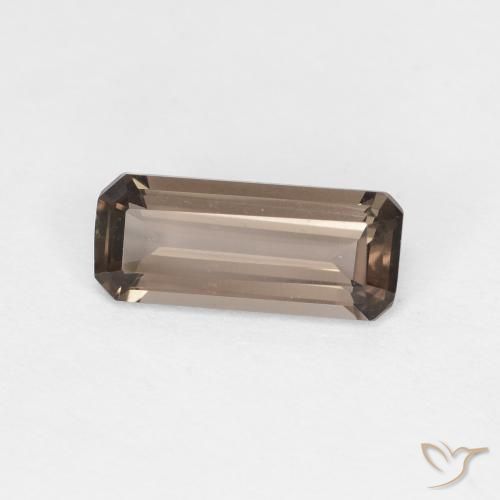 0.92ct Natural Hickory Brown Smoky Quartz, Emerald Cut, VVS
