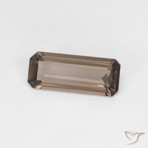 0.86ct Natural Medium Dark-Brown Smoky Quartz, Emerald Cut, VVS