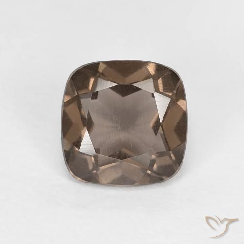 6.1 x 6.1mm Cushion-cut Brown Smoky Quartz from Brazil, Weight of 0.88ct, Natural untreated gemstone in VVS Clarity, 1pc Smoky Quartz - the Color is , Mohs Hardness of 7 suitable for daily wear jewelry, Photo A