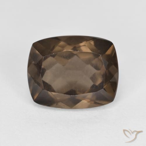 3.06ct Natural Chocolate Brown Smoky Quartz, Cushion, VS