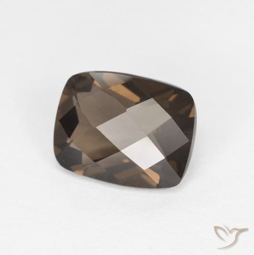 1.93 ct Brown Smoky Quartz Stone, Natural Smoky Quartz in Cushion Checkerboard Shape for Sale
