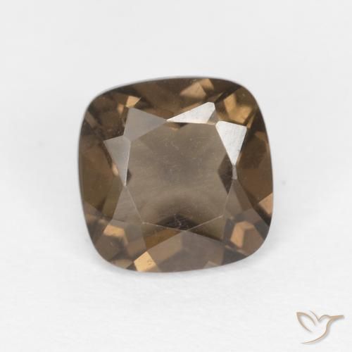 6.1 x 6.1mm Cushion-cut Brown Smoky Quartz from Brazil, Weight of 0.9ct, Natural untreated gemstone in VVS-VS Clarity, 1pc Smoky Quartz - the Color is , Mohs Hardness of 7 suitable for daily wear jewelry, Photo A