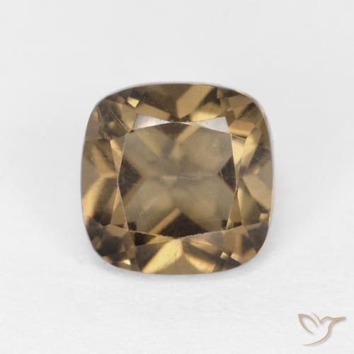 6.1 x 6mm Cushion-cut Brown Smoky Quartz from Brazil, Weight of 0.94ct, Natural untreated gemstone in VVS-VS Clarity, 1pc Smoky Quartz - the Color is , Mohs Hardness of 7 suitable for daily wear jewelry, Photo A