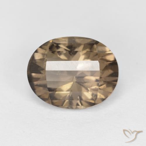 2.66ct Natural Medium Light-Brown Smoky Quartz, Oval, VS