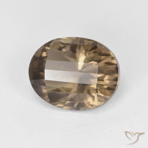 2.66 ct Brown Smoky Quartz Stone, Natural Smoky Quartz in Oval Concave Cut Shape for Sale