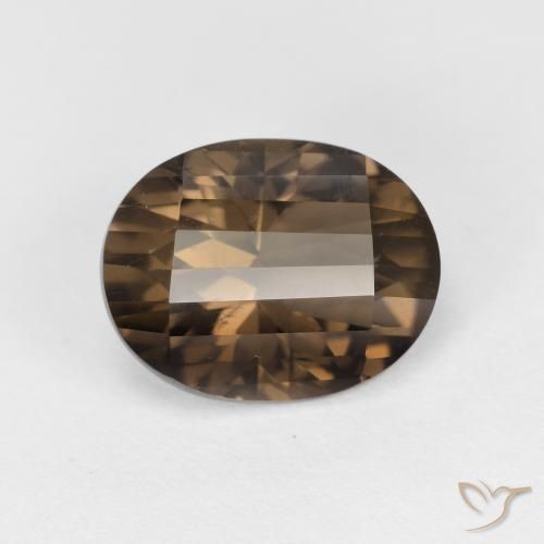 2.54 ct オーバル コンケーブ カット スモーキー クォーツ、10.1 x 7.9 mm ブラジル産, Photo A