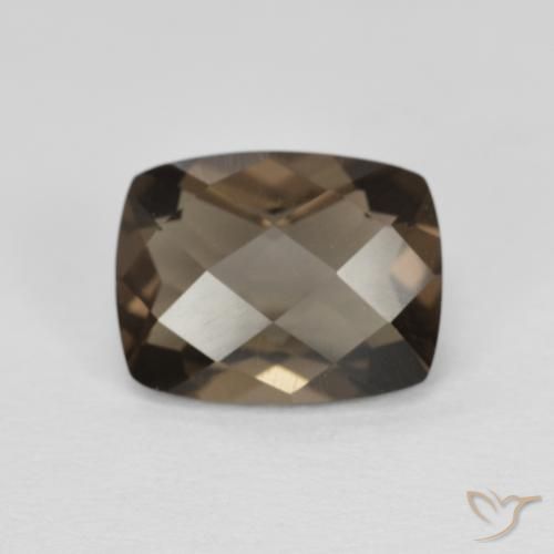 9,2 x 7,1mm kissenschliff brauner Rauchquarz aus Brasilien, Gewicht 1,97 ct, 1 Stück Rauchquarz - Farbe: Braun, natürlicher Edelstein in VVS Reinheit, Mohs-Härte von 7 Geeignet für den täglichen Gebrauch im Schmuck, Photo A
