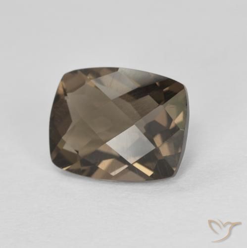 1.97 ct Brown Smoky Quartz Stone, Natural Smoky Quartz in Cushion Checkerboard Shape for Sale