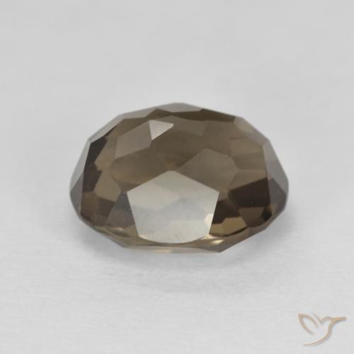 Smoky Quartz Gemstone in 9.5 x 7.5 mm Size for Sale, Smoky Quartz Stone in Wood Brown Color