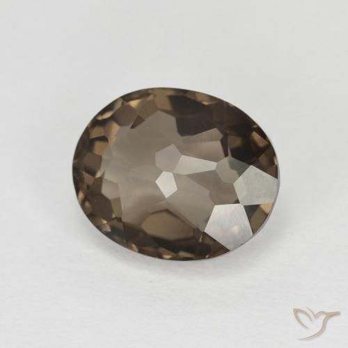 2.21 ct Brown Smoky Quartz Stone, Natural Smoky Quartz in Oval Checkerboard Shape for Sale