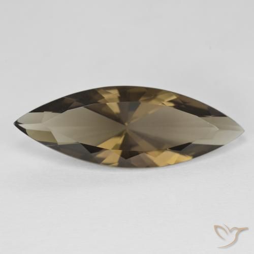 6.22 ct Brown Smoky Quartz Gemstone, Smoky Quartz Gem in Marquise Concave Cut Shape for Sale.