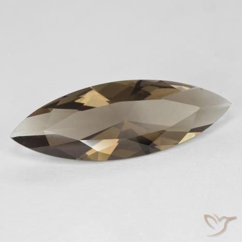 6.36 ct Brown Smoky Quartz Stone, Natural Smoky Quartz in Marquise Concave Cut Shape for Sale