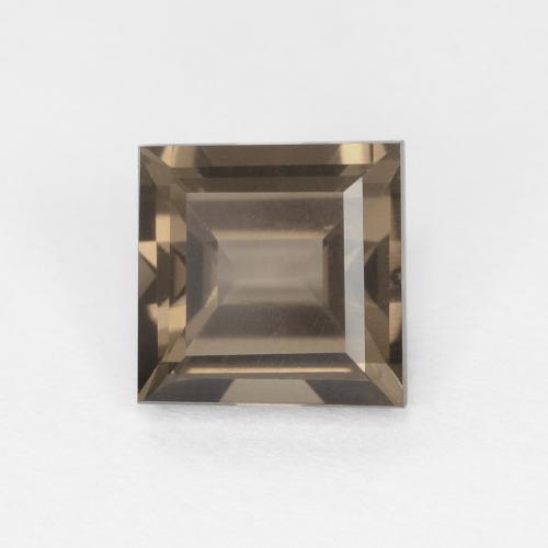 0.94ct Square Facet Brown Smoky Quartz from Brazil, Dimension 6 x 5.9mm, VVS Clarity, Natural untreated gemstone, 1pc Smoky Quartz in Light Umber Brown Color, Mohs Hardness of 7 suitable for daily wear jewelry, Photo A