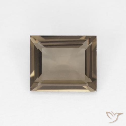 0.85ct Natural Light Umber Brown Smoky Quartz, Baguette, VVS