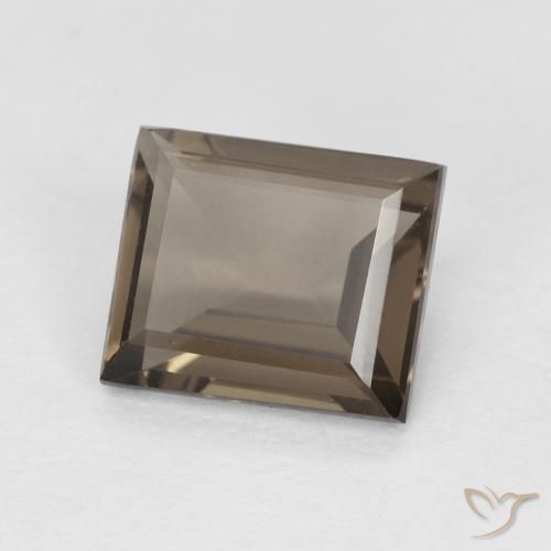 0.86 ct Brown Smoky Quartz Stone, Natural Smoky Quartz in Baguette Facet Shape for Sale