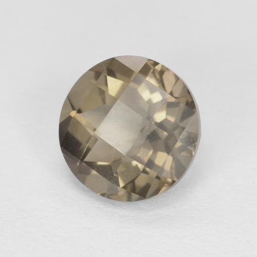 1.22 ct Brown Smoky Quartz Stone, Natural Smoky Quartz in Round Checkerboard Shape for Sale