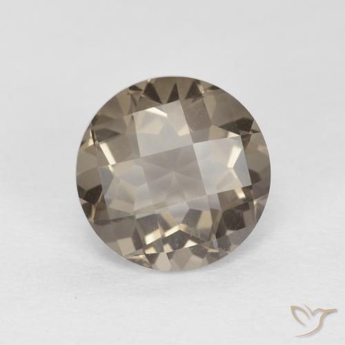 7.1mm Round Checkerboard Brown Smoky Quartz from Brazil, Weight of 1.26ct, Natural untreated Gemstone in VVS Clarity, 1pc Smoky Quartz - Color: , Mohs Hardness of 7 suitable for daily wear jewelry, Photo A