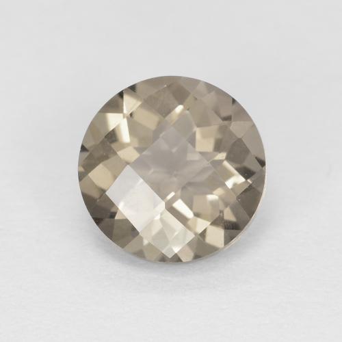 6.9mm Round Brown Smoky Quartz from Brazil, Weight of 1.12ct, Natural untreated Gemstone in VVS Clarity, 1pc Round Checkerboard Smoky Quartz - Color: Light Brown, Mohs Hardness of 7 suitable for daily wear jewelry, Photo A