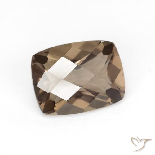 1.82ct Natural Medium Light-Brown Smoky Quartz, Cushion, VVS