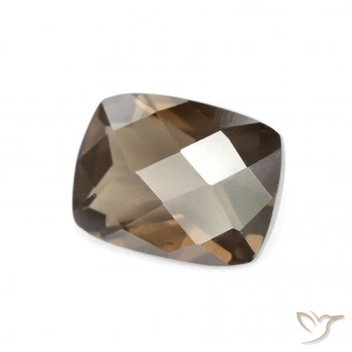 1.89 ct Brown Smoky Quartz Stone, Natural Smoky Quartz in Cushion Checkerboard Shape for Sale