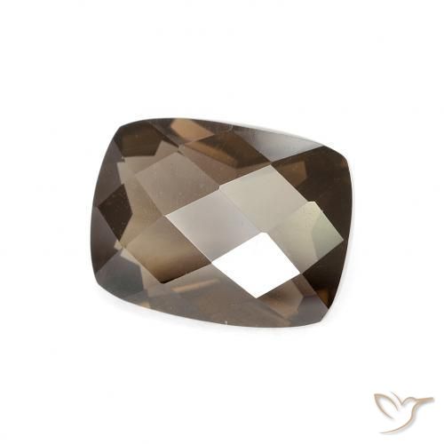 1.96 ct Brown Smoky Quartz Stone, Natural Smoky Quartz in Cushion Checkerboard Shape for Sale