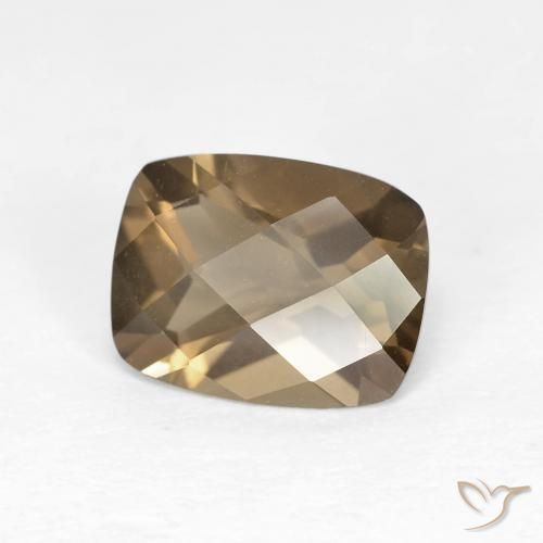 1.75 ct Brown Smoky Quartz Stone, Natural Smoky Quartz in Cushion Checkerboard Shape for Sale